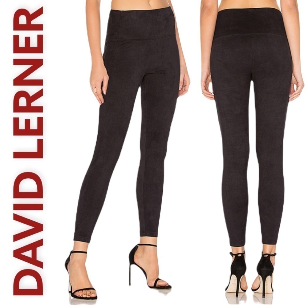 DAVID LERNER Elliott Micro‎ Suede Soft Black Leggings, Size Small